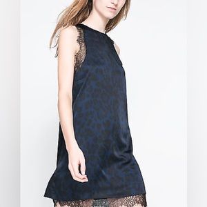 ZARA Blue Leopard Laced dress BLOGGER trend.